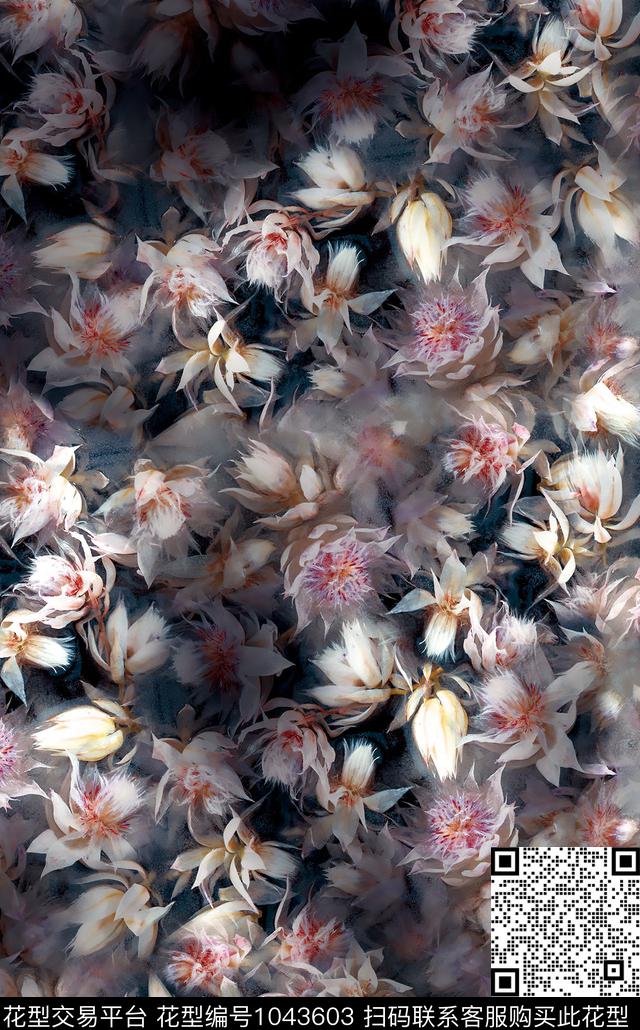 数码华亿平台植物百合数码印花华亿平台下载（图片编号: 1043603） - 瓦栏（Walan）