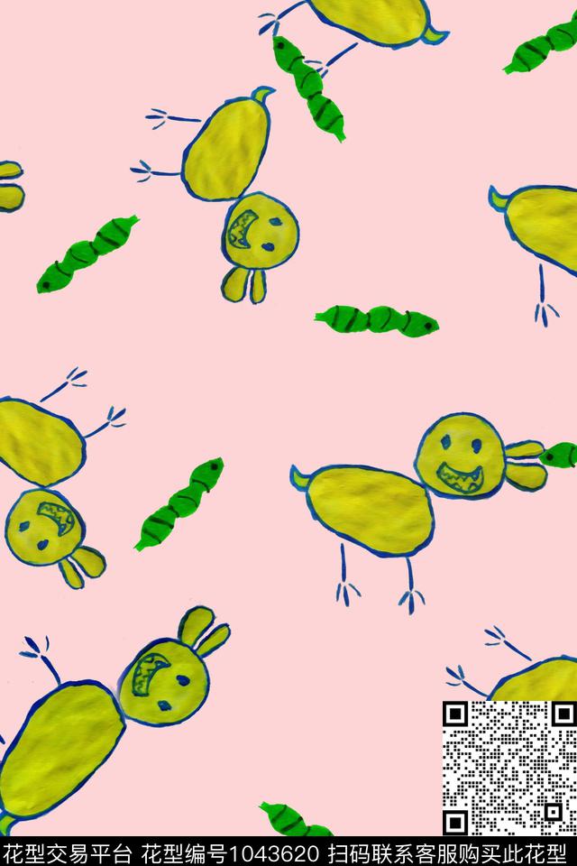 卡通水彩花卉手绘花卉数码印花华亿平台下载（图片编号: 1043620） - 瓦栏（Walan）