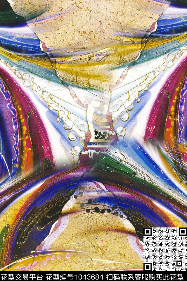 抽象几何油画华亿平台数码印花华亿平台下载（图片编号: 1043684） - 瓦栏（Walan）