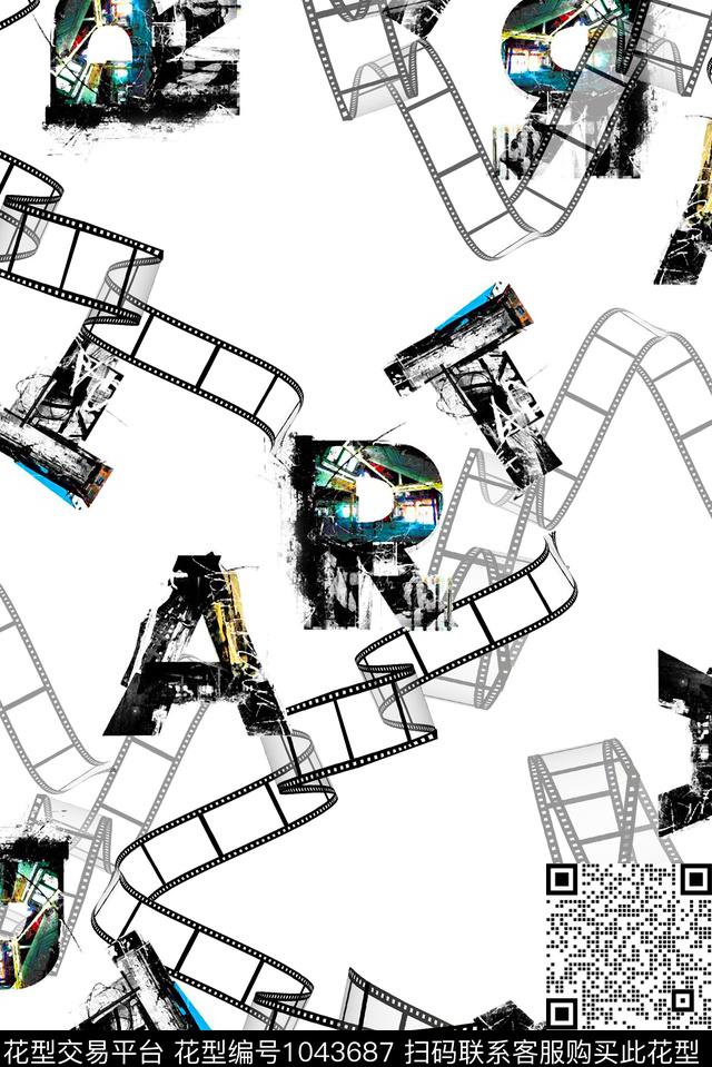 字母潮牌大牌风数码印花华亿平台下载（图片编号: 1043687） - 瓦栏（Walan）