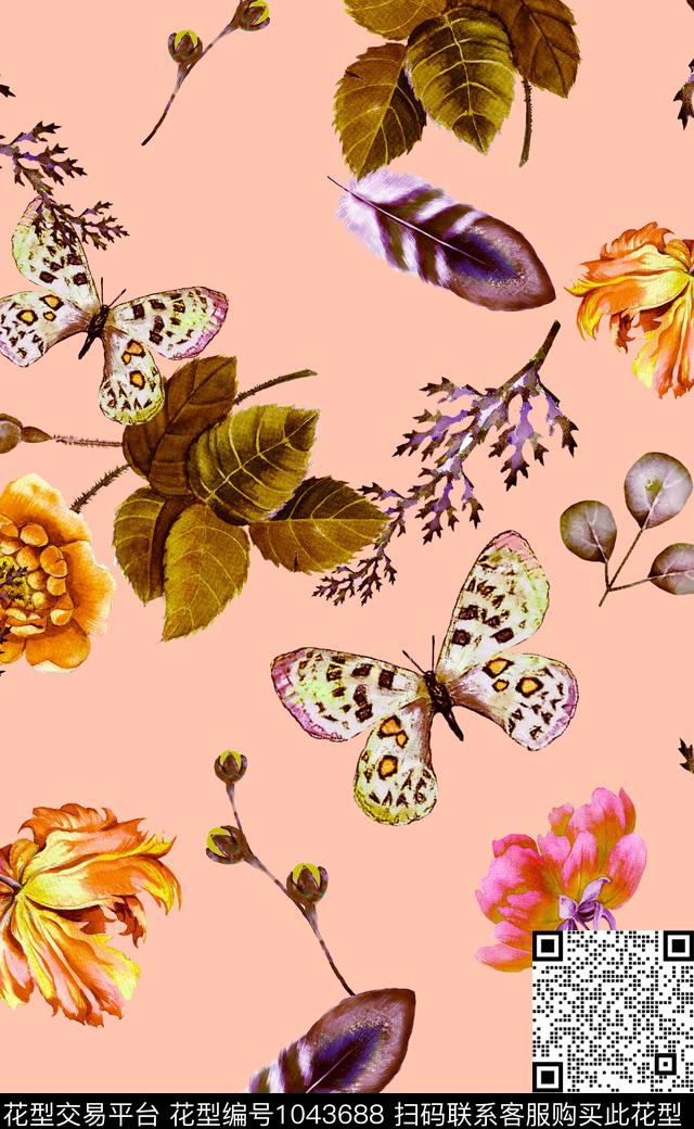 淑女中国风数码华亿平台数码印花华亿平台下载（图片编号: 1043688） - 瓦栏（Walan）