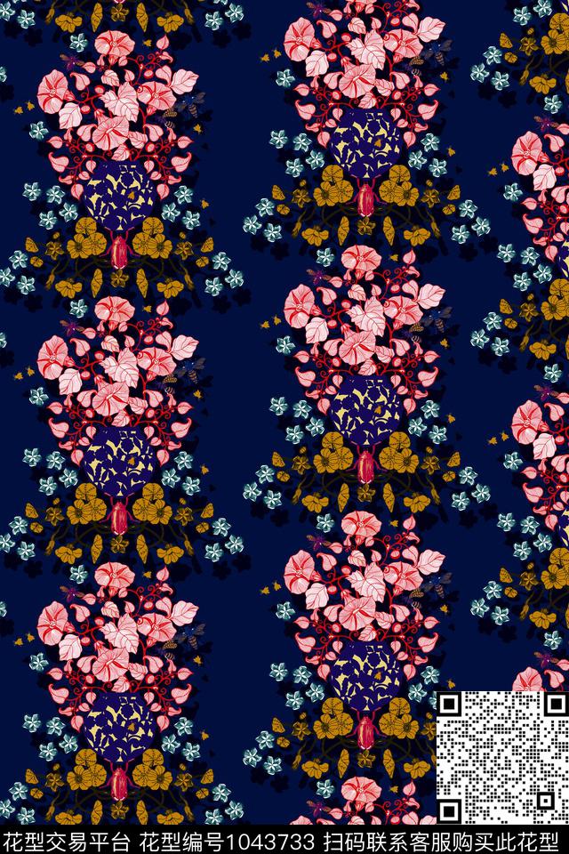 民族风民族花卉手绘花卉数码印花华亿平台下载（图片编号: 1043733） - 瓦栏（Walan）