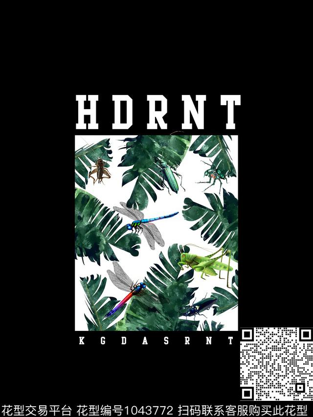 昆虫几何潮牌数码印花华亿平台下载（图片编号: 1043772） - 瓦栏（Walan）