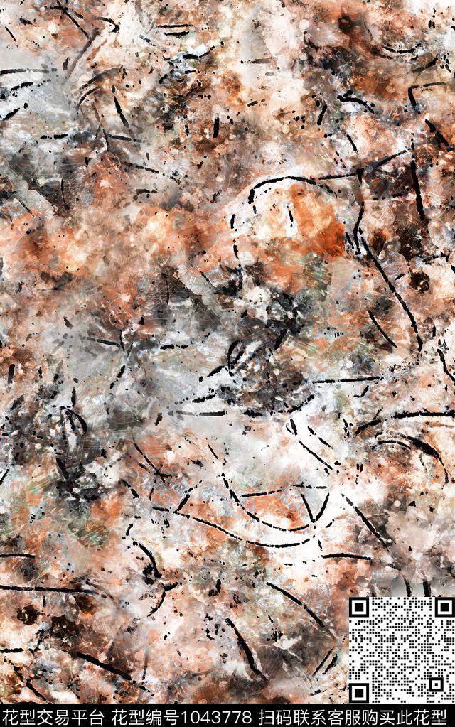 数码华亿平台民族风抽象数码印花华亿平台下载（图片编号: 1043778） - 瓦栏（Walan）