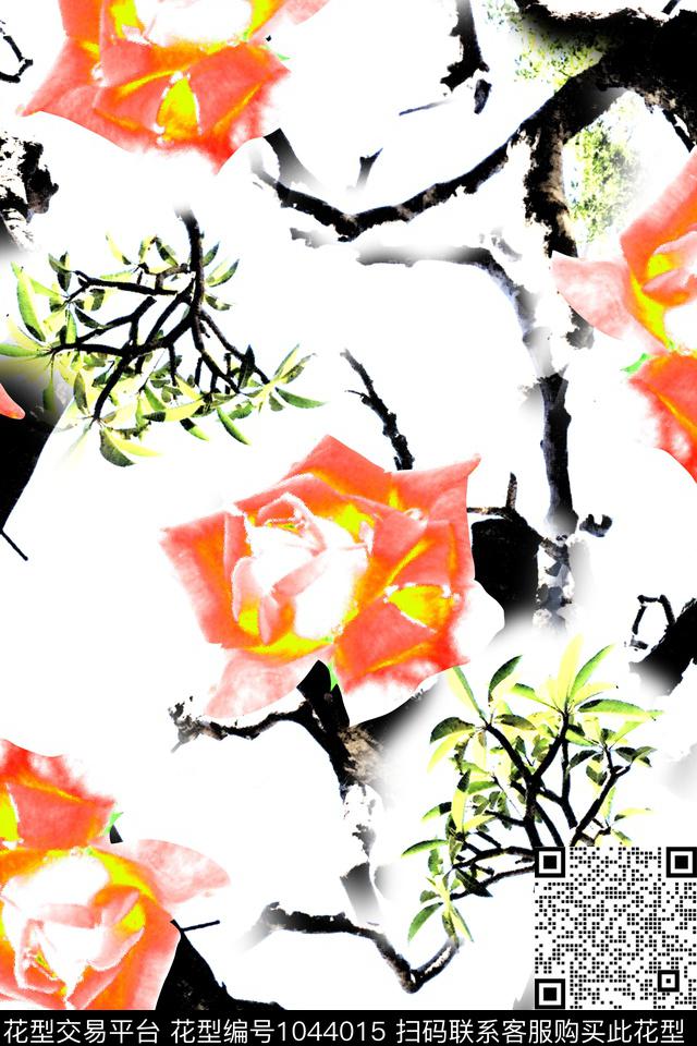 花卉女装中国风数码印花华亿平台下载（图片编号: 1044015） - 瓦栏（Walan）