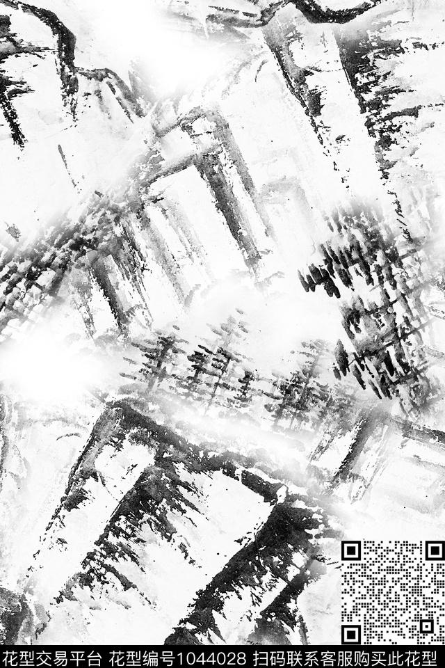 女装中国风水墨风数码印花华亿平台下载（图片编号: 1044028） - 瓦栏（Walan）