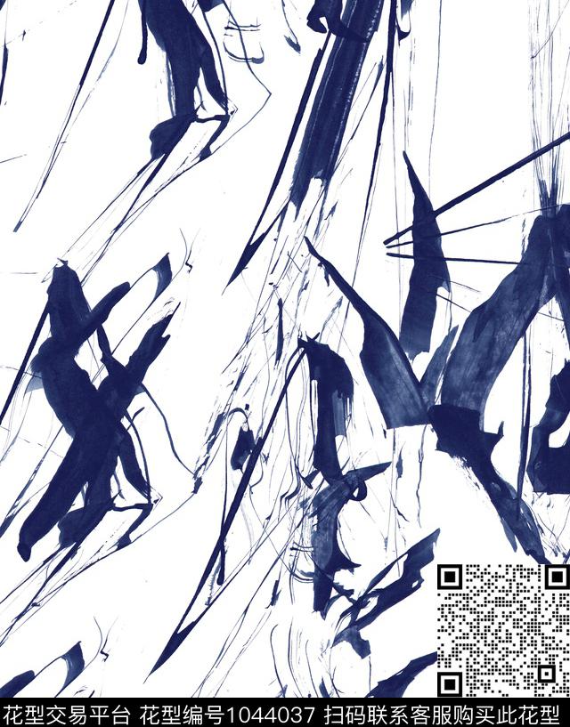 抽象男装大牌风数码印花华亿平台下载（图片编号: 1044037） - 瓦栏（Walan）