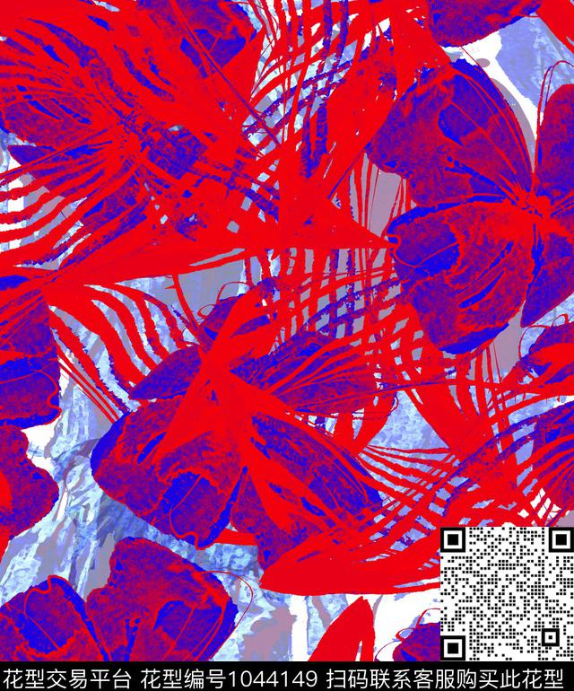 植物抽象花卉数码印花华亿平台下载（图片编号: 1044149） - 瓦栏（Walan）