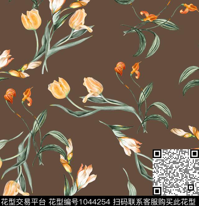 数码华亿平台花卉大牌风数码印花华亿平台下载（图片编号: 1044254） - 瓦栏（Walan）