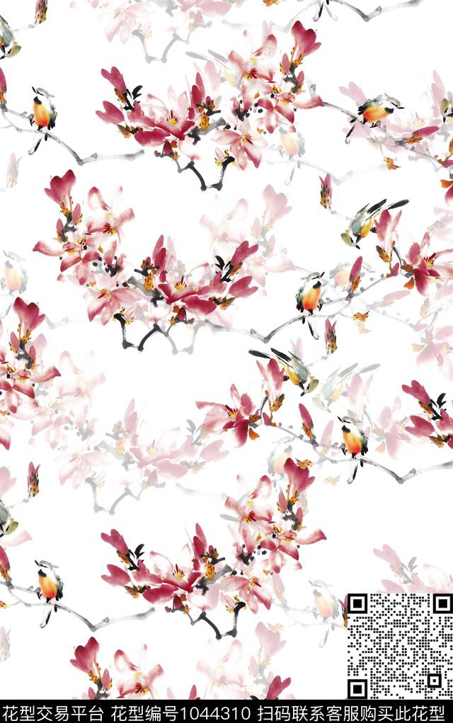 数码华亿平台玉兰花兰花数码印花华亿平台下载（图片编号: 1044310） - 瓦栏（Walan）