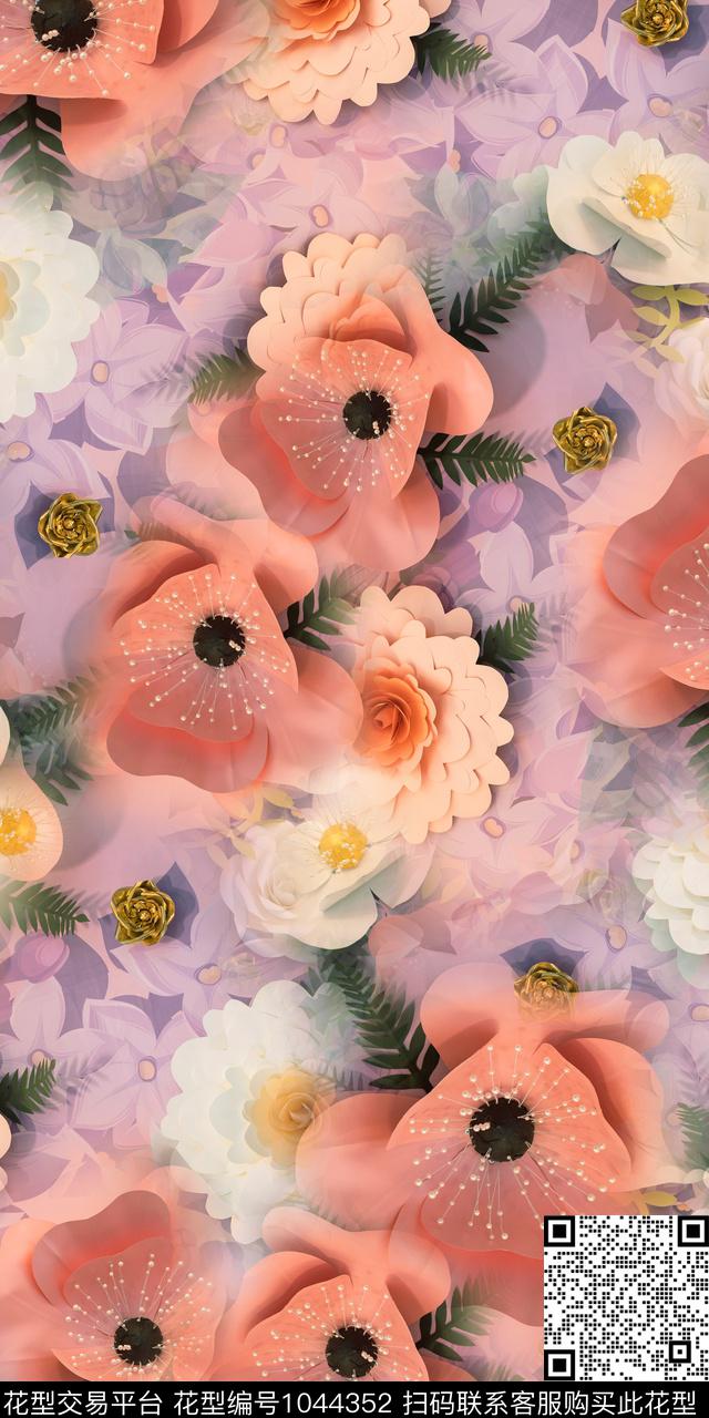 数码华亿平台彩底花卉女装数码印花华亿平台下载（图片编号: 1044352） - 瓦栏（Walan）