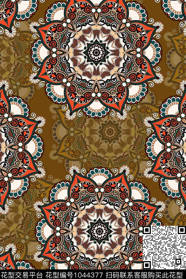 数码华亿平台民族风抽象数码印花华亿平台下载（图片编号: 1044377） - 瓦栏（Walan）