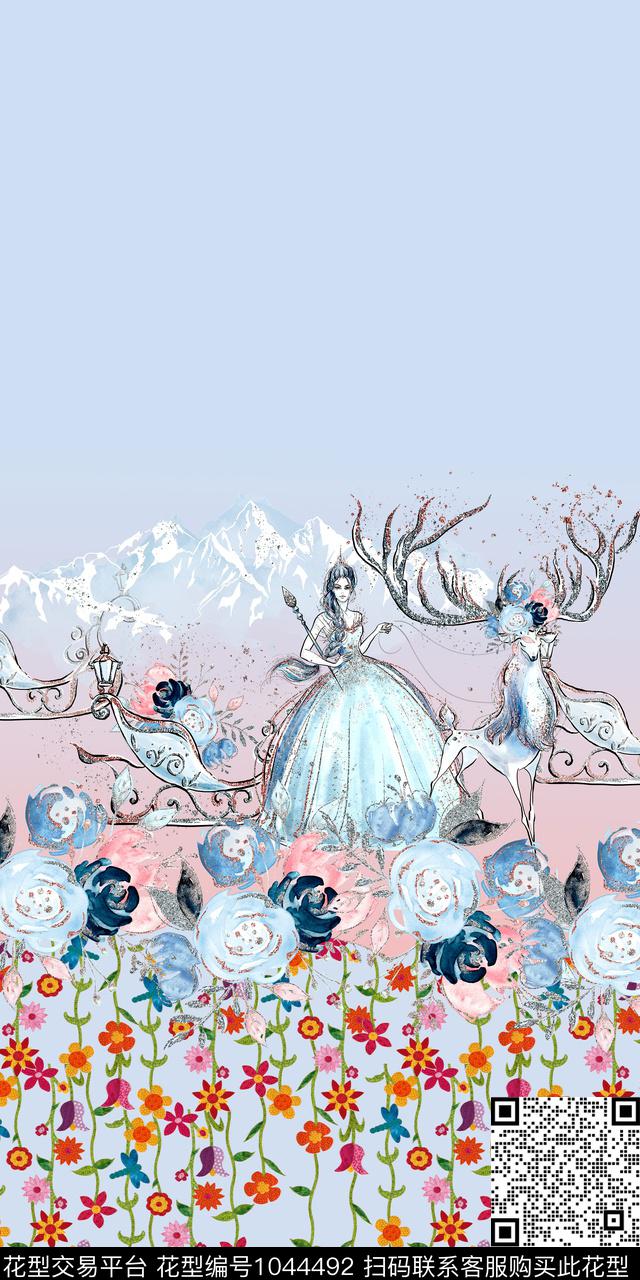 鹿休闲花卉数码印花华亿平台下载（图片编号: 1044492） - 瓦栏（Walan）