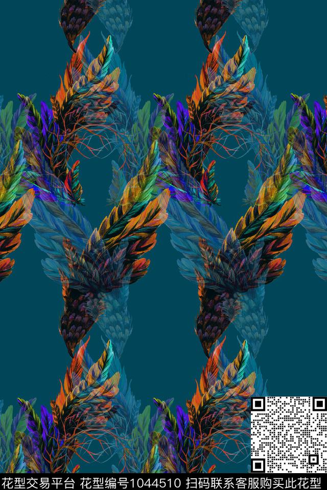 花卉清爽底花卉满版散花数码印花华亿平台下载（图片编号: 1044510） - 瓦栏（Walan）