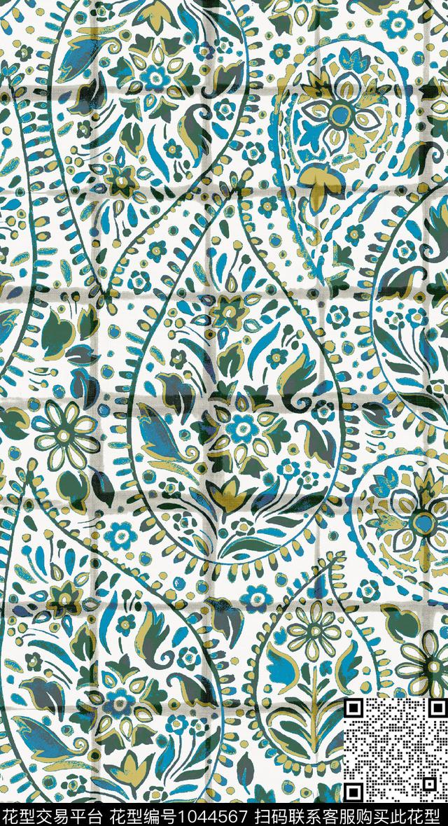 民族风佩斯利波希米亚数码印花华亿平台下载（图片编号: 1044567） - 瓦栏（Walan）