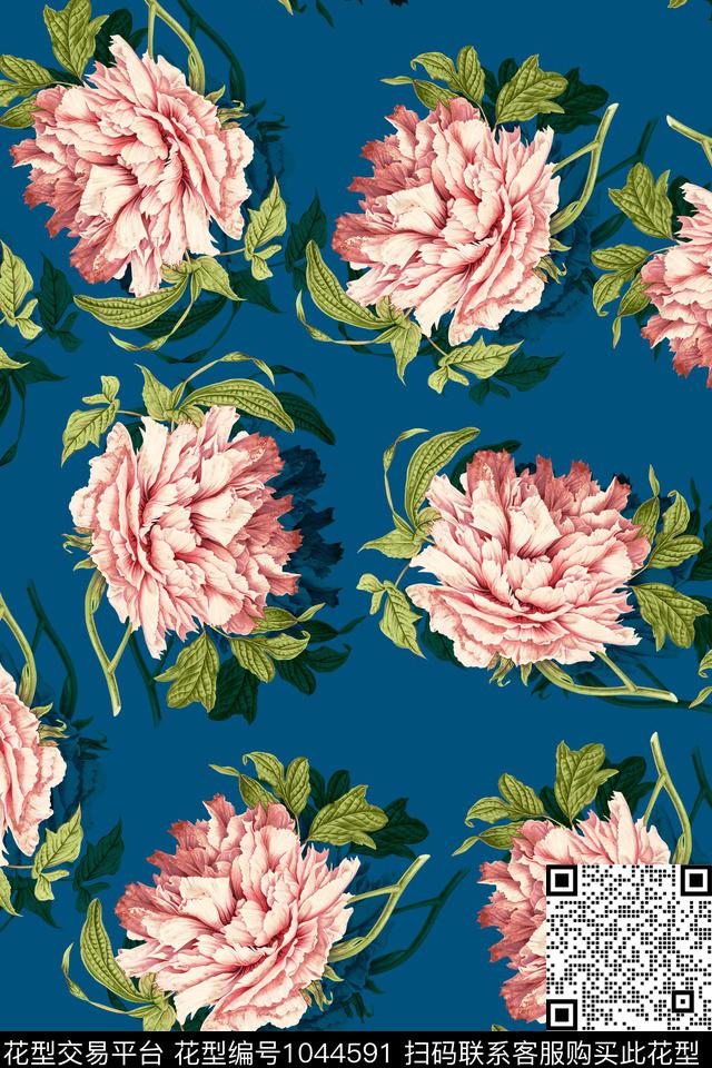 数码华亿平台水彩花卉女装数码印花华亿平台下载（图片编号: 1044591） - 瓦栏（Walan）