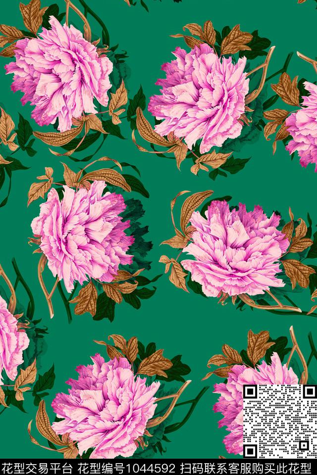 数码华亿平台水彩花卉女装数码印花华亿平台下载（图片编号: 1044592） - 瓦栏（Walan）