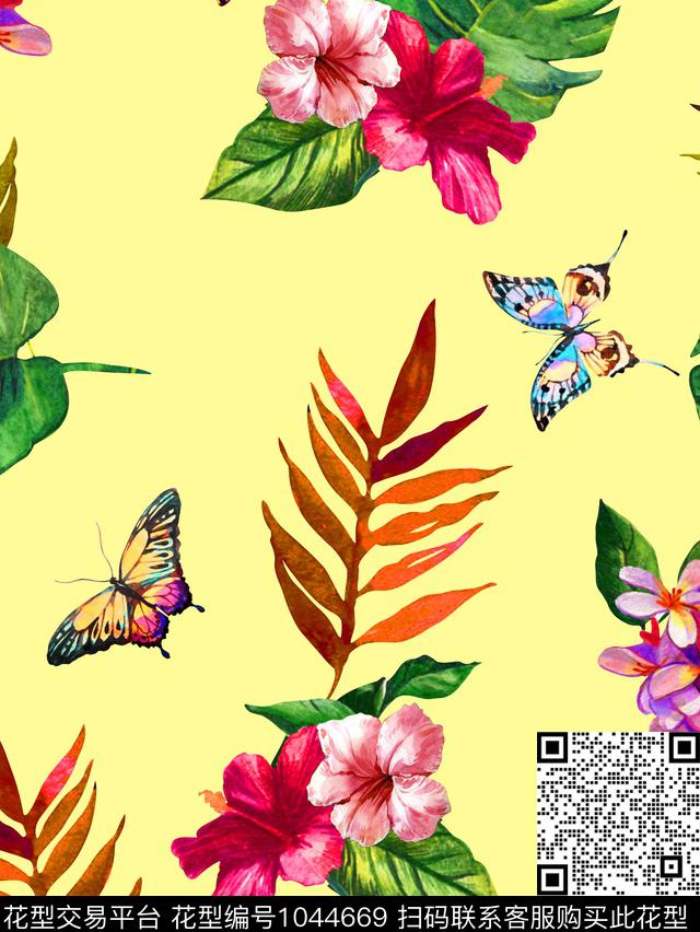 数码华亿平台花卉女装数码印花华亿平台下载（图片编号: 1044669） - 瓦栏（Walan）