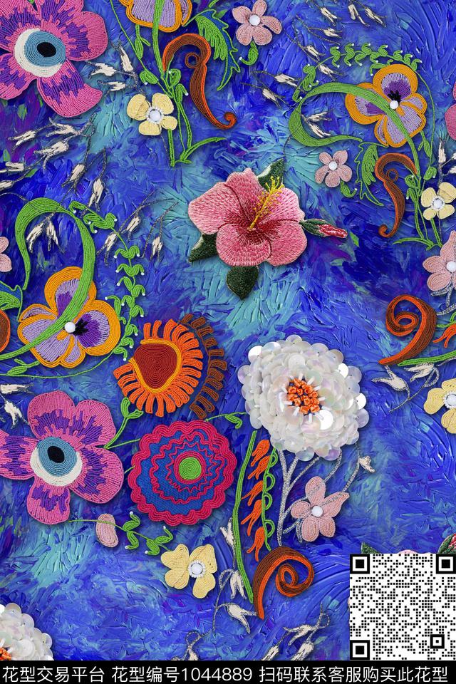 花卉绣花华亿平台数码印花华亿平台下载（图片编号: 1044889） - 瓦栏（Walan）