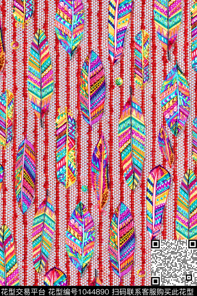 条纹民族风线条数码印花华亿平台下载（图片编号: 1044890） - 瓦栏（Walan）