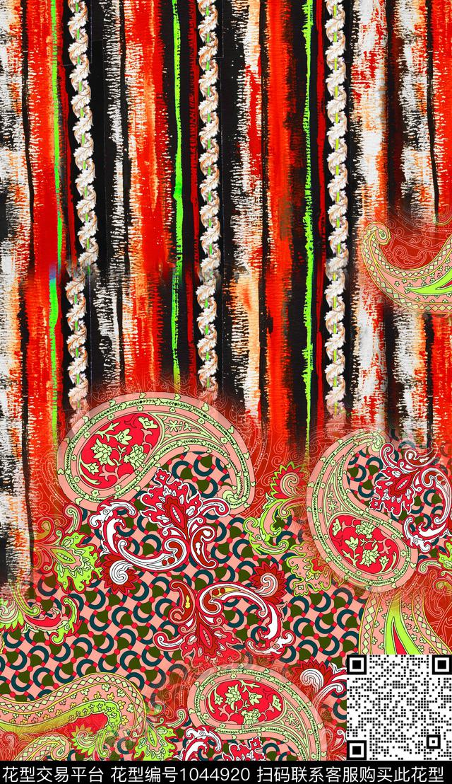 数码华亿平台民族风定位花数码印花华亿平台下载（图片编号: 1044920） - 瓦栏（Walan）