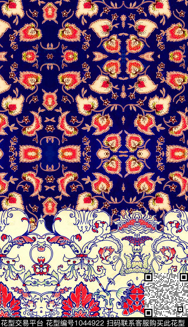 数码华亿平台民族风定位花数码印花华亿平台下载（图片编号: 1044922） - 瓦栏（Walan）