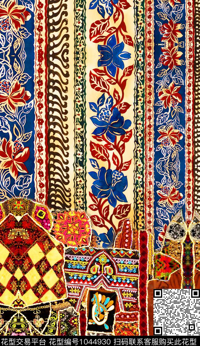 数码华亿平台民族风定位花数码印花华亿平台下载（图片编号: 1044930） - 瓦栏（Walan）