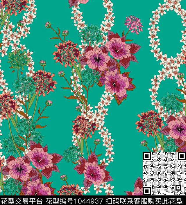 春夏华亿平台花卉潮牌数码印花华亿平台下载（图片编号: 1044937） - 瓦栏（Walan）