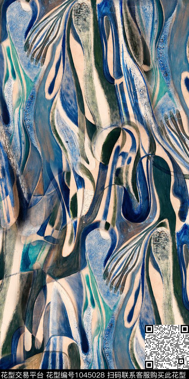 抽象渐变复古数码印花华亿平台下载（图片编号: 1045028） - 瓦栏（Walan）