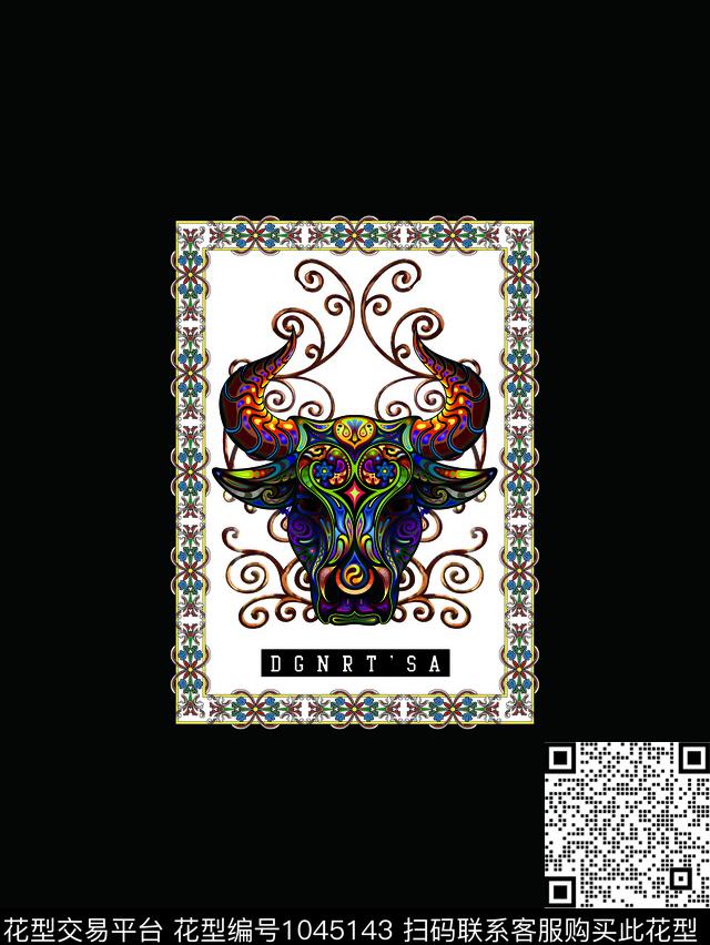 花边潮牌复古边框数码印花华亿平台下载（图片编号: 1045143） - 瓦栏（Walan）