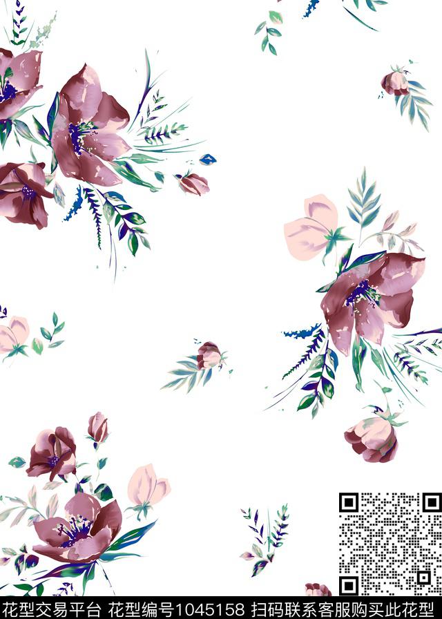 淑女衬衫鲜花传统印花华亿平台下载（图片编号: 1045158） - 瓦栏（Walan）