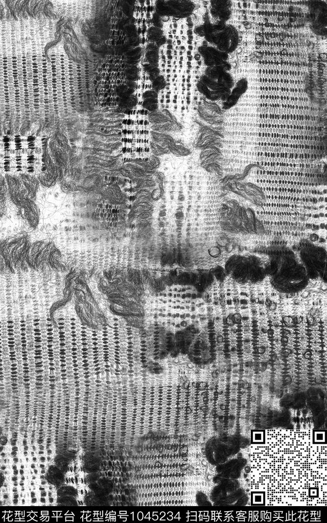 肌理抽象笔触数码印花华亿平台下载（图片编号: 1045234） - 瓦栏（Walan）