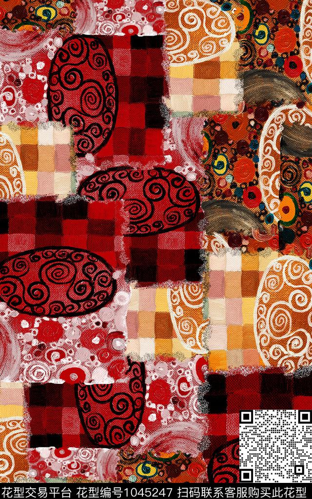 数码华亿平台几何中老年数码印花华亿平台下载（图片编号: 1045247） - 瓦栏（Walan）