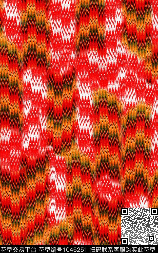 数码华亿平台抽象笔触数码印花华亿平台下载（图片编号: 1045251） - 瓦栏（Walan）