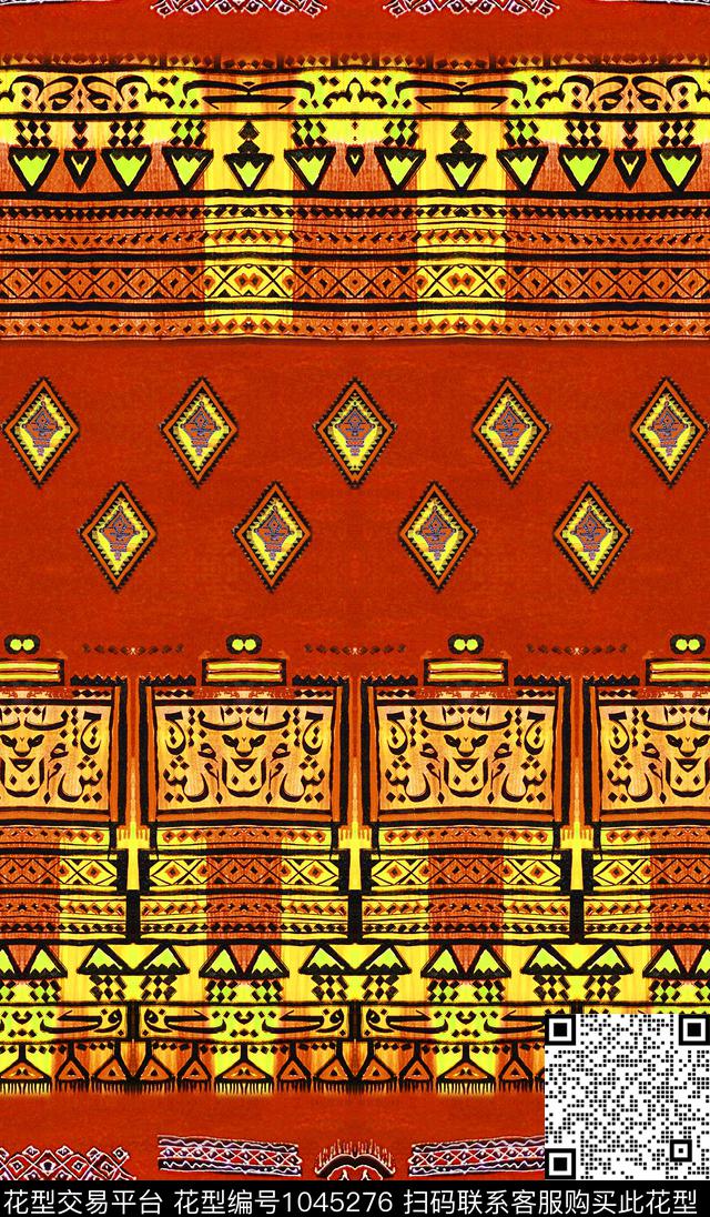 数码华亿平台民族风定位花数码印花华亿平台下载（图片编号: 1045276） - 瓦栏（Walan）