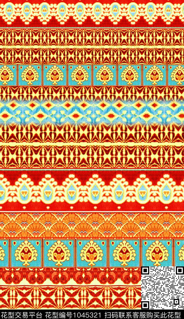 数码华亿平台民族风定位花数码印花华亿平台下载（图片编号: 1045321） - 瓦栏（Walan）