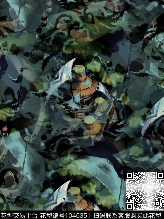 抽象男装肌理男装数码印花华亿平台下载（图片编号: 1045351） - 瓦栏（Walan）