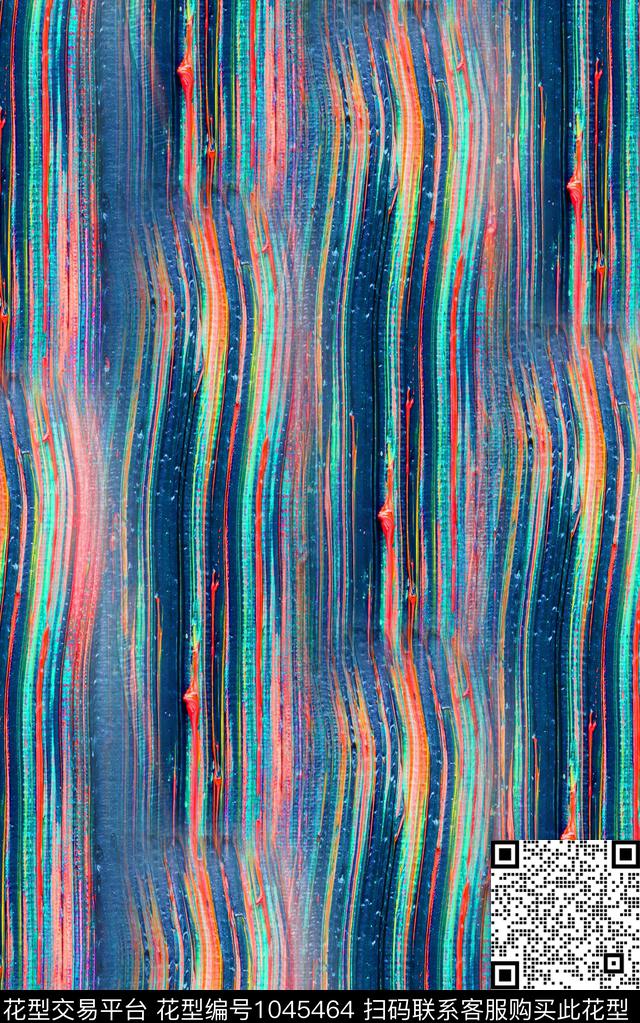 肌理笔触几何数码印花华亿平台下载（图片编号: 1045464） - 瓦栏（Walan）