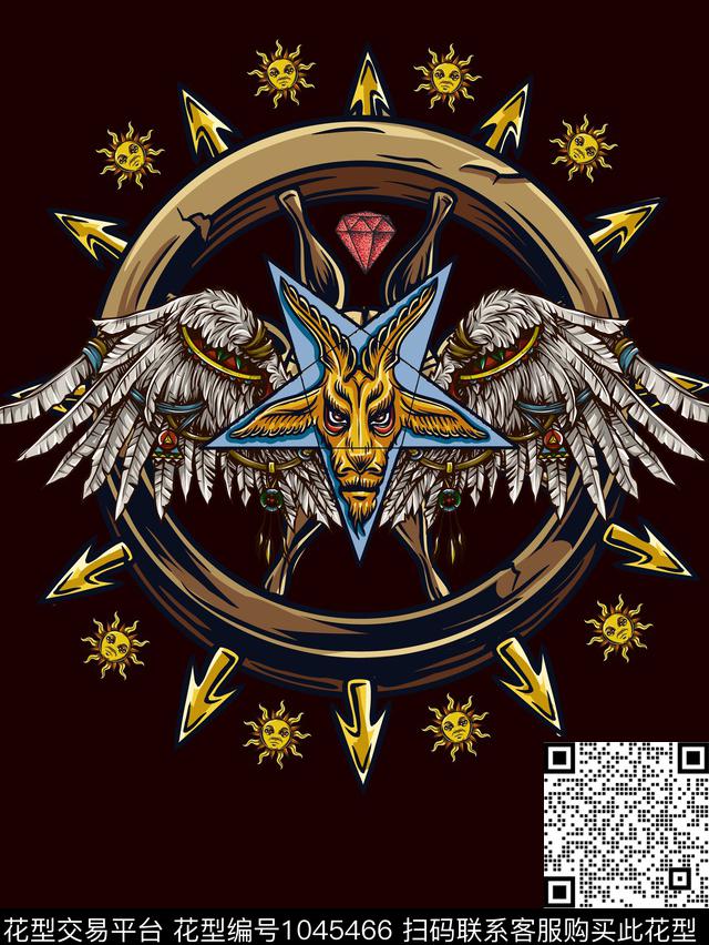 太阳男装翅膀数码印花华亿平台下载（图片编号: 1045466） - 瓦栏（Walan）