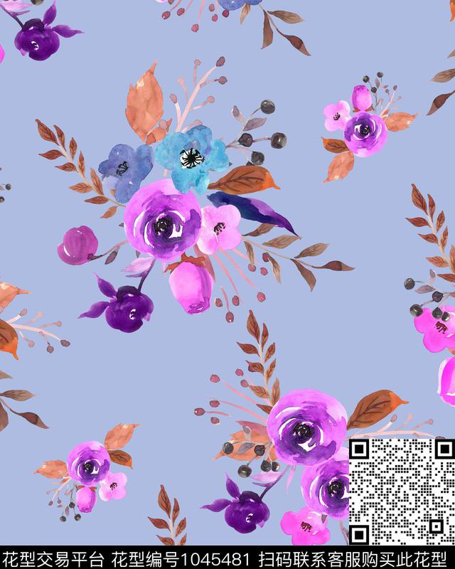 数码华亿平台花卉女装数码印花华亿平台下载（图片编号: 1045481） - 瓦栏（Walan）