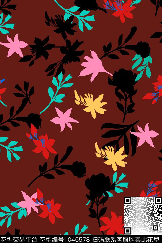 传统华亿平台花卉大牌风传统印花华亿平台下载（图片编号: 1045578） - 瓦栏（Walan）