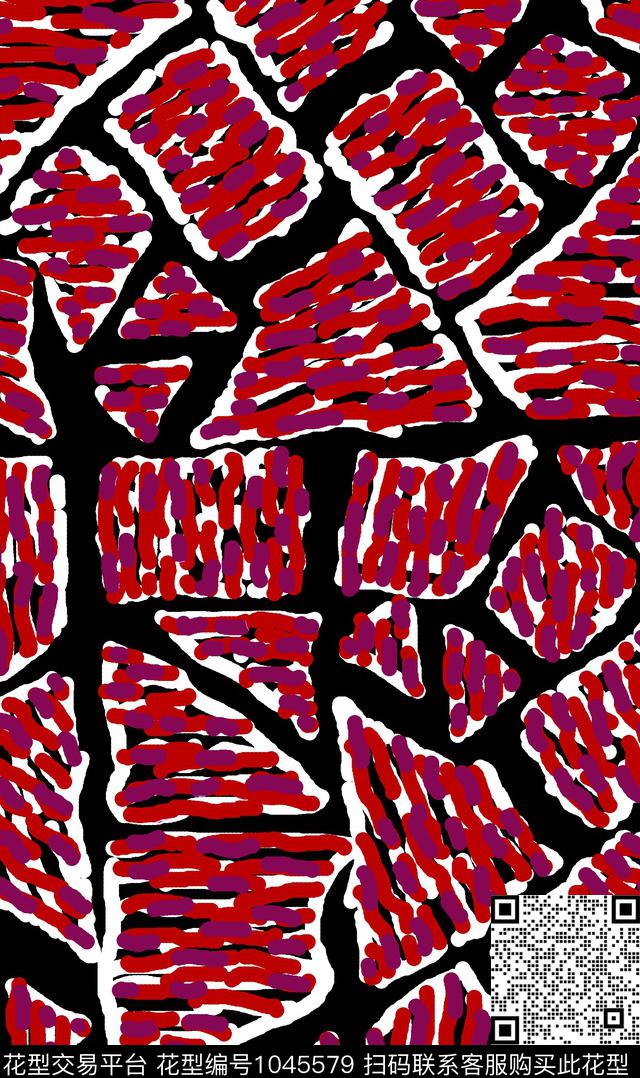 衬衫抽象几何传统印花华亿平台下载（图片编号: 1045579） - 瓦栏（Walan）