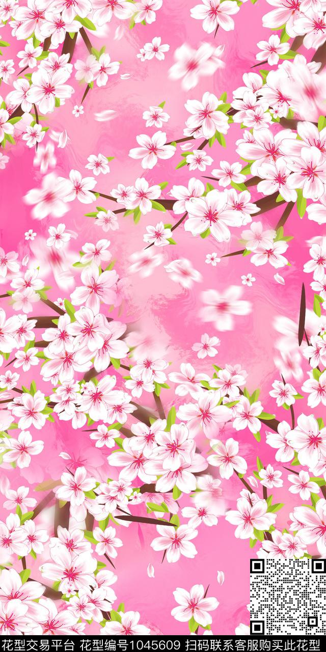 数码华亿平台水彩花卉女装数码印花华亿平台下载（图片编号: 1045609） - 瓦栏（Walan）