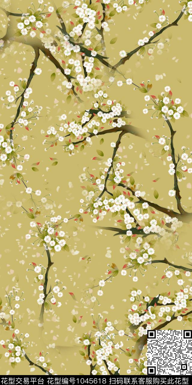 水彩花卉花卉女装数码印花华亿平台下载（图片编号: 1045618） - 瓦栏（Walan）