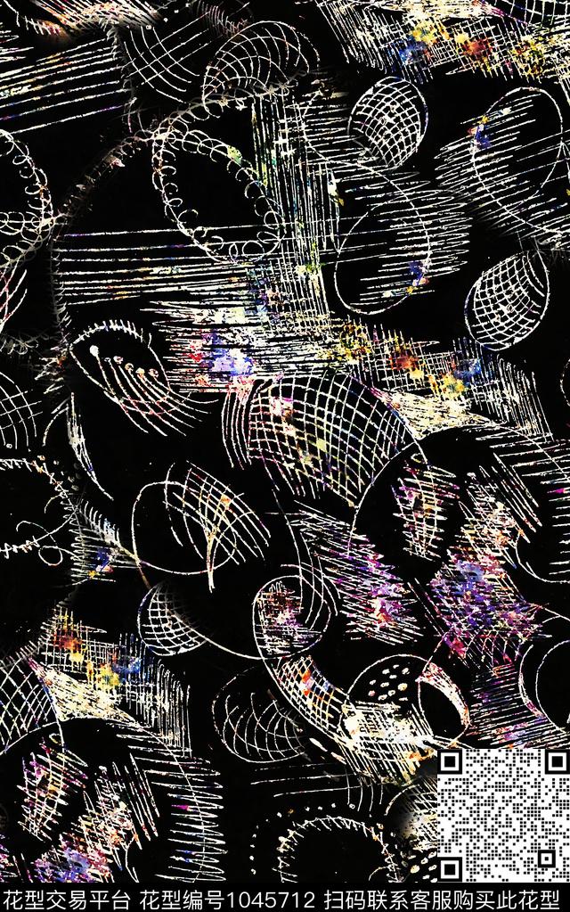 数码华亿平台民族风抽象数码印花华亿平台下载（图片编号: 1045712） - 瓦栏（Walan）