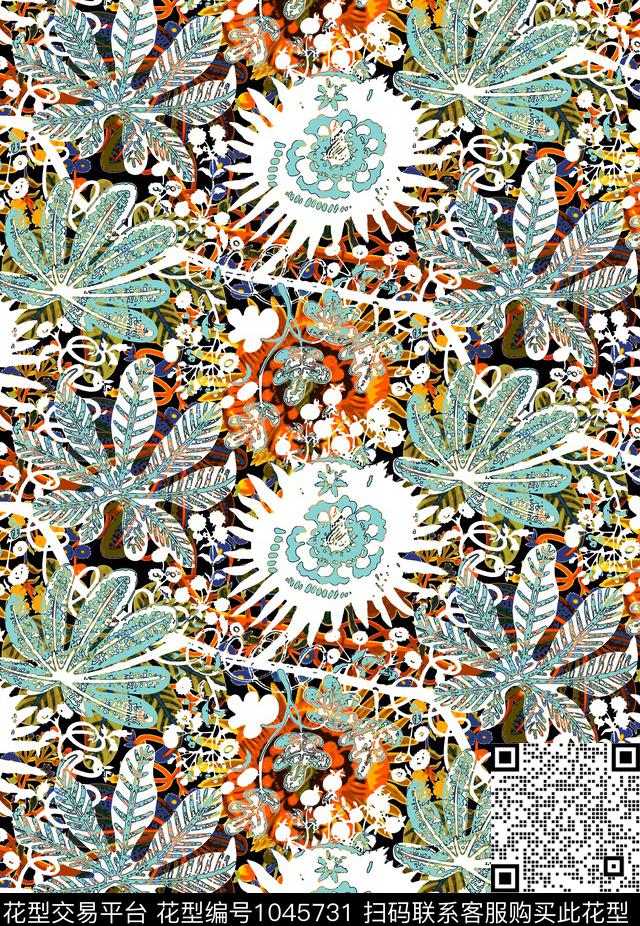 数码华亿平台彩底花卉女装数码印花华亿平台下载（图片编号: 1045731） - 瓦栏（Walan）
