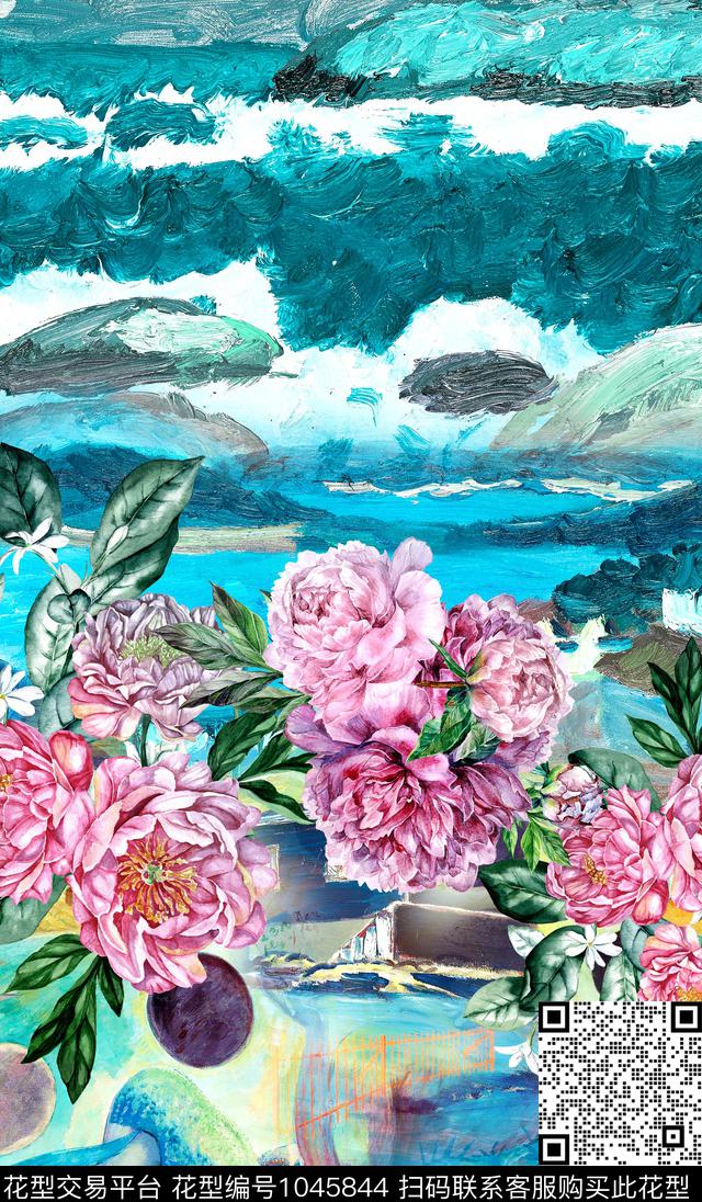 风景定位国画油画华亿平台数码印花华亿平台下载（图片编号: 1045844） - 瓦栏（Walan）