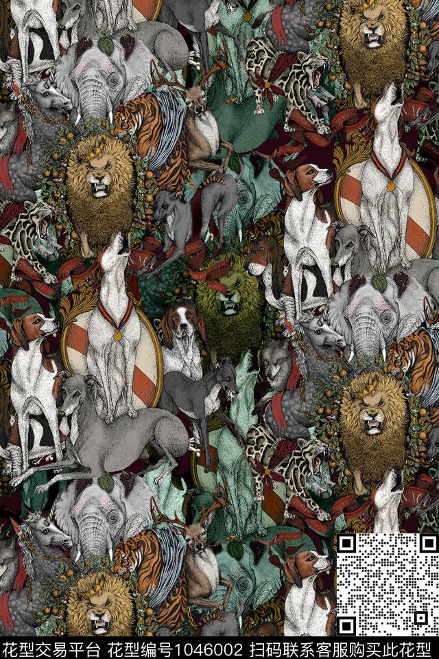 休闲动物数码印花华亿平台下载（图片编号: 1046002） - 瓦栏（Walan）