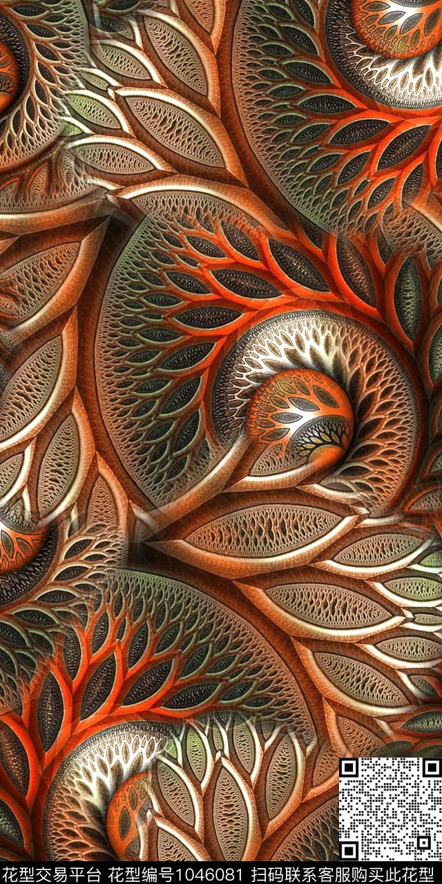 数码华亿平台分形复古数码印花华亿平台下载（图片编号: 1046081） - 瓦栏（Walan）