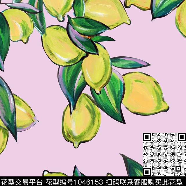 水果方巾围巾清爽底花卉数码印花华亿平台下载（图片编号: 1046153） - 瓦栏（Walan）